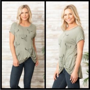 Steer short sleeve jersey ruched  tee PACK of 3
